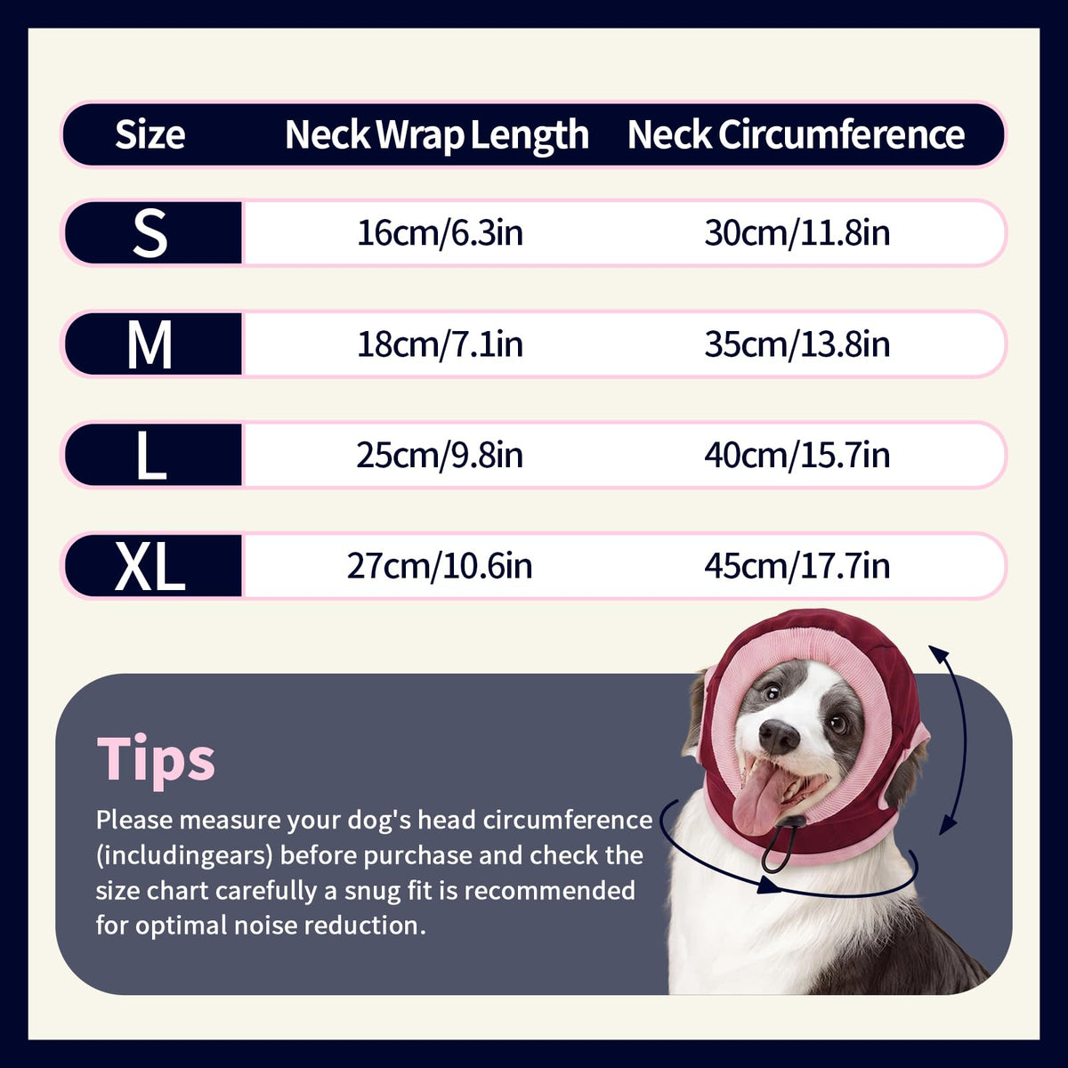 Dog Ear Muffs for Noise Protection No Shake Ear Wrap for Dogs (Red / X-Large)