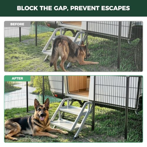 Rollick Dog Playpen with RV Step Grid for RV Camping (Black / 45"H)