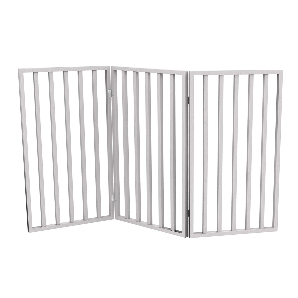 Pet Gate - 3-Panel Indoor Foldable Dog Fence for Stairs, Hallways, or Doorways - 54x32-Inch Wood Freestanding Dog Gates by PETMAKER (White) (White / 3 Panel)