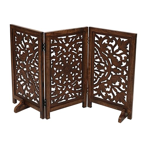 Freestanding Pet Gate for Dogs (Burnt / 48x28" 3 Panel Circle)