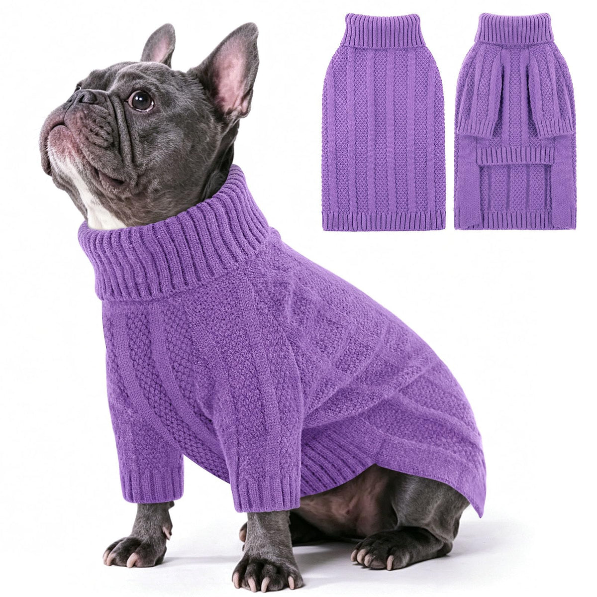 Dog Sweaters for Large Dogs (Large / Purple)