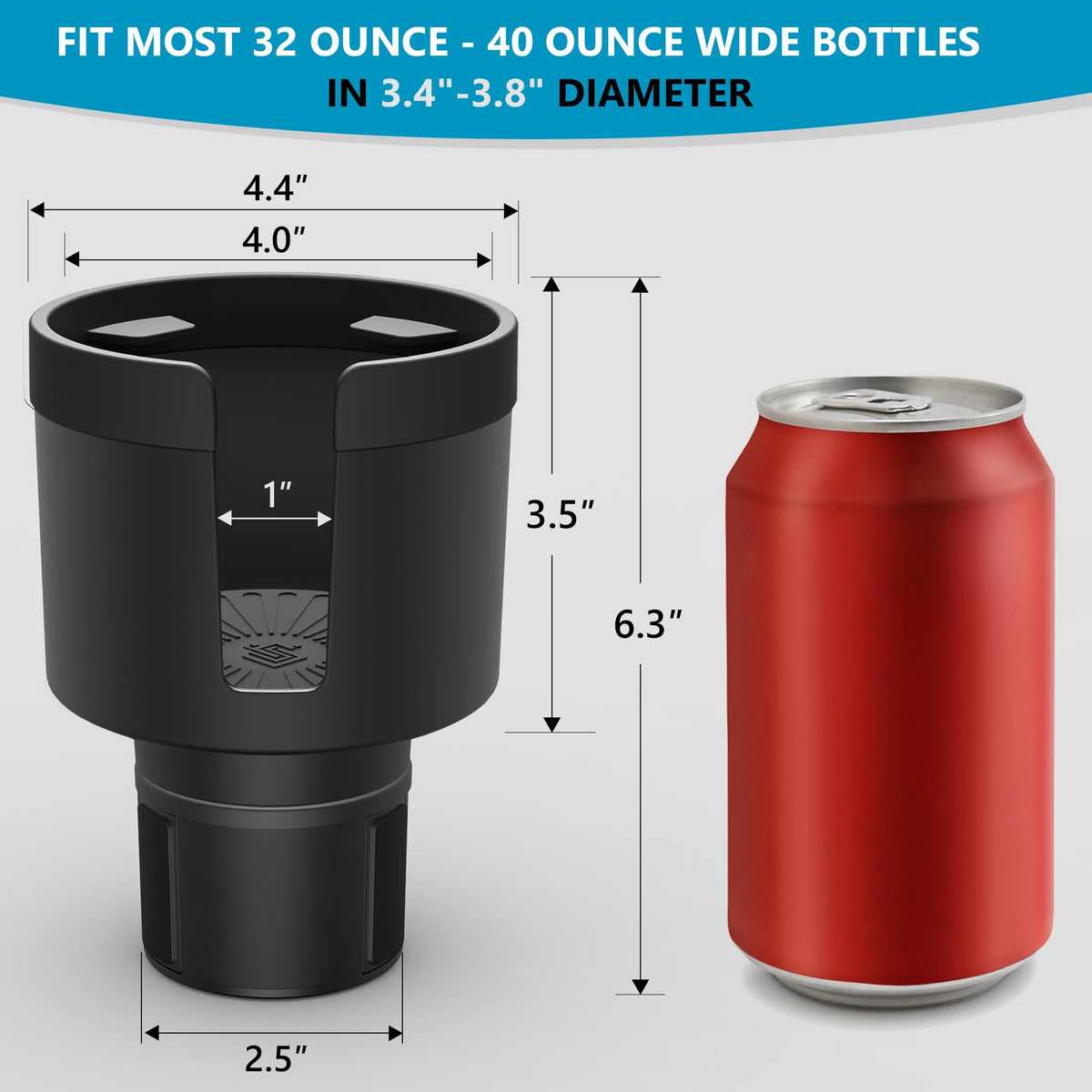 Car Cup Holder Expander for 32 (Black / Medium*2)