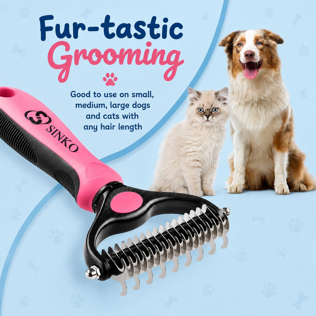 Shedding Brush For Dog and Cat (Pink)