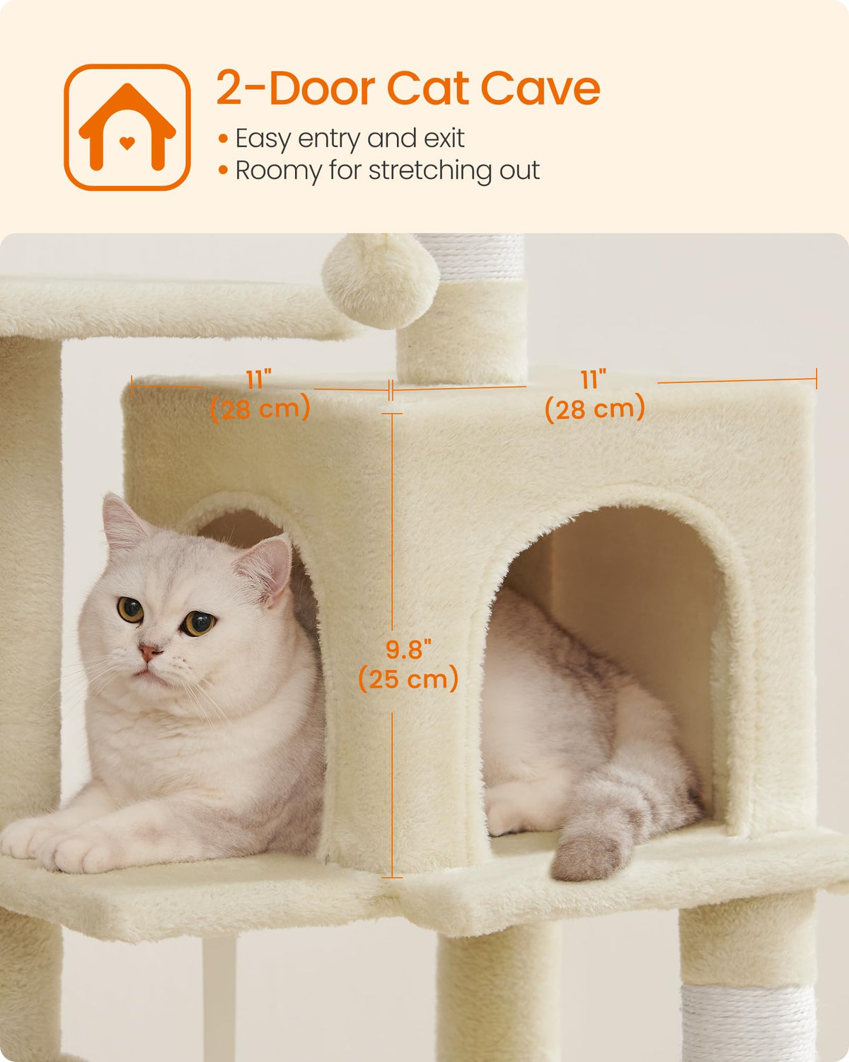 Cat Tree 44.1 (44.1 Inches / Beige)