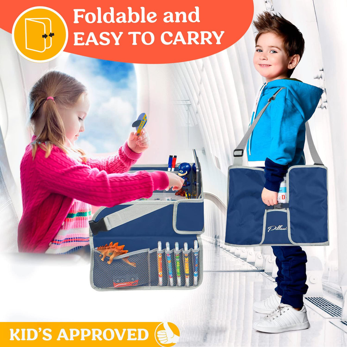 Kids Travel Tray for Car (Blue)