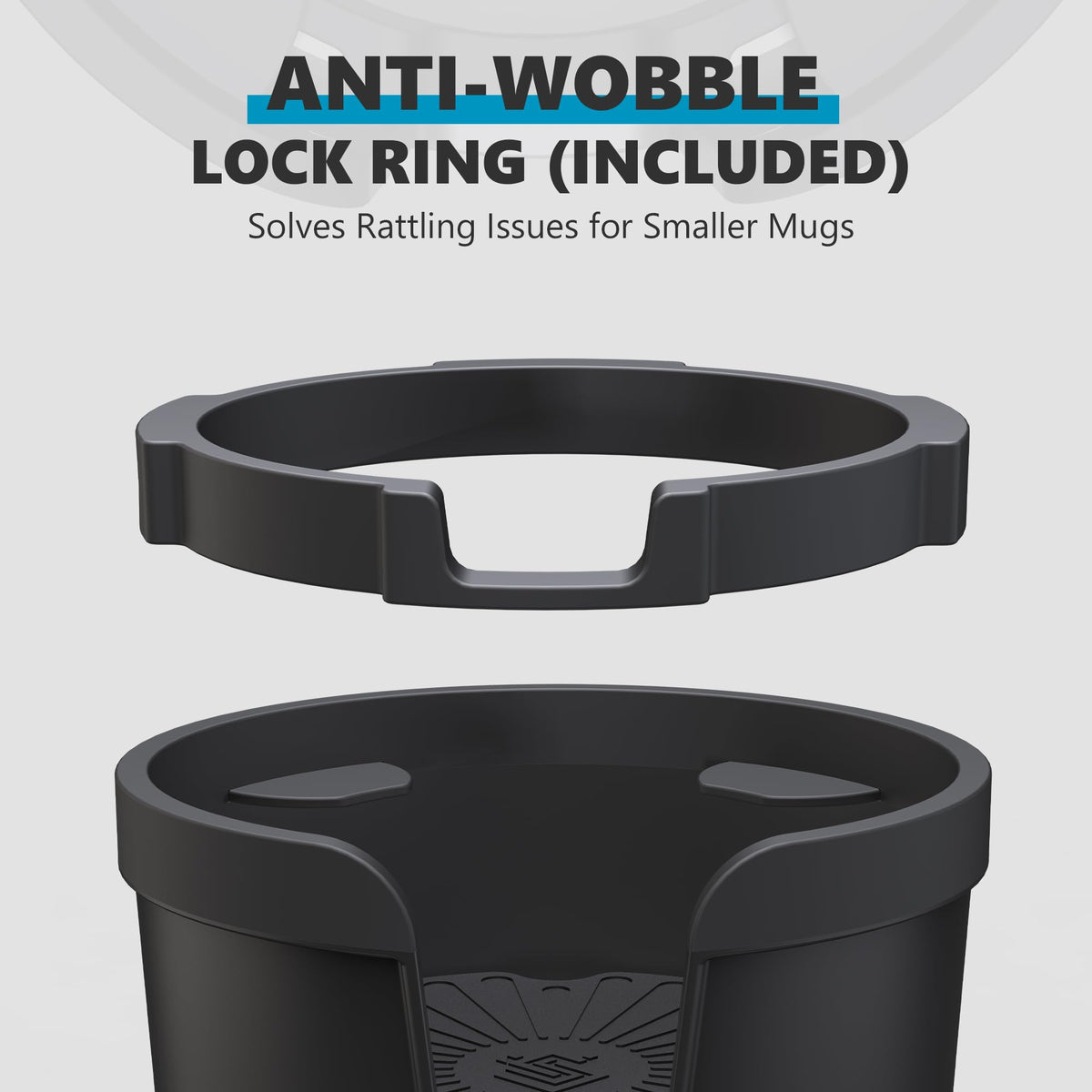 Car Cup Holder Expander for 10 (Low Profile*1 / Black)