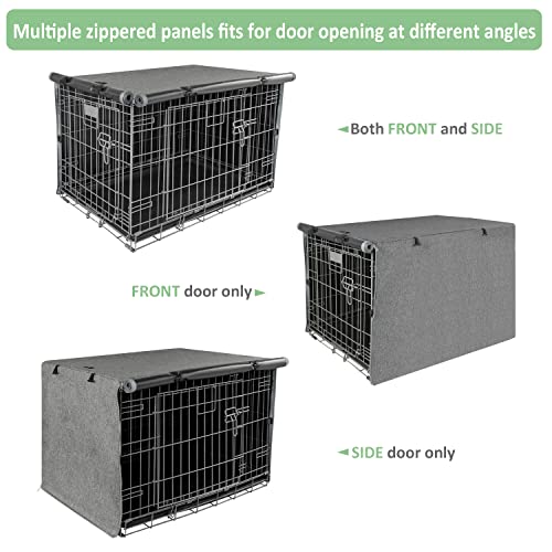 Double Door Dog Crate Cover (48.4"L x 30.3"W x 32.3"H / Grey)