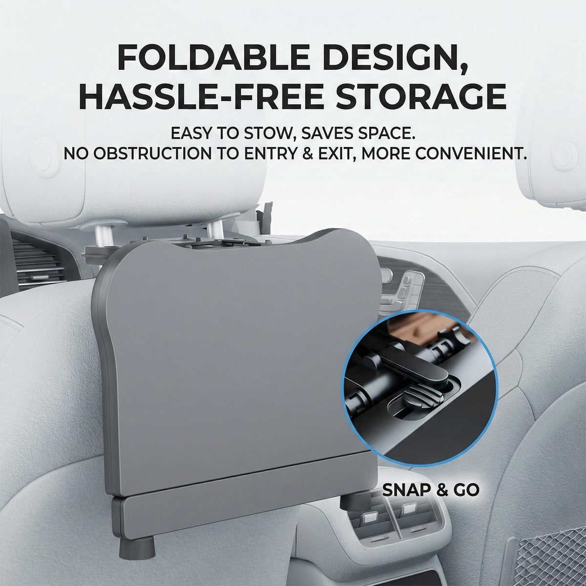 Car Back Seat Tray Table with Expandable Tray (Mechanical back table board)