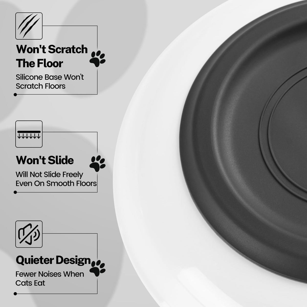 Cat Food Bowls (Shallow Dish | 3 PCS / Cat Paw)