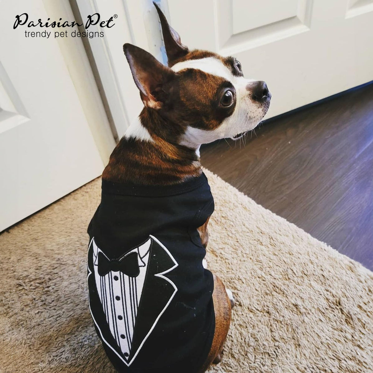 Dog Shirt 100% Cotton Shirts for Small Dogs (Extra Extra Small / Tuxedo)