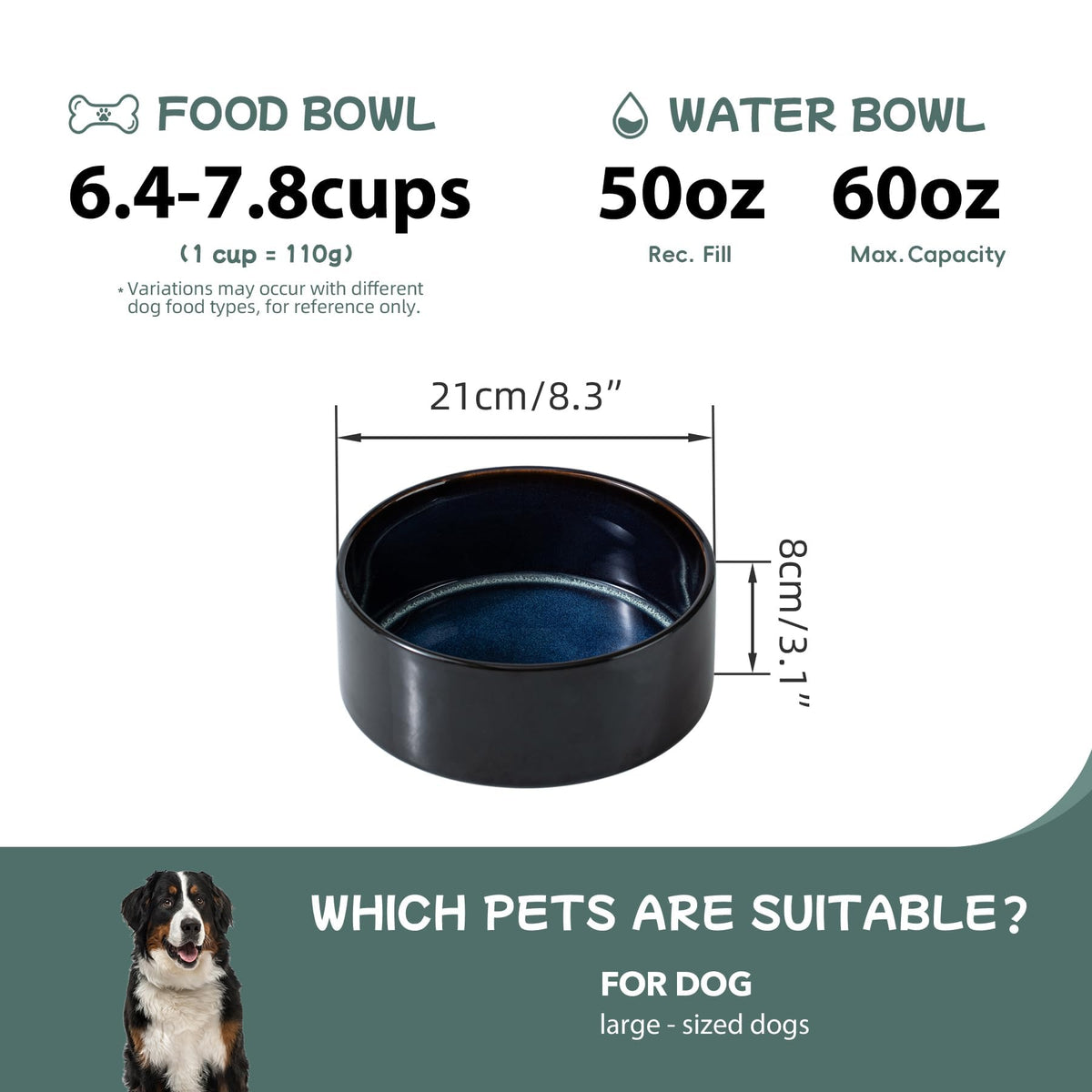 Ceramic Dog Bowls (Starry Sky)