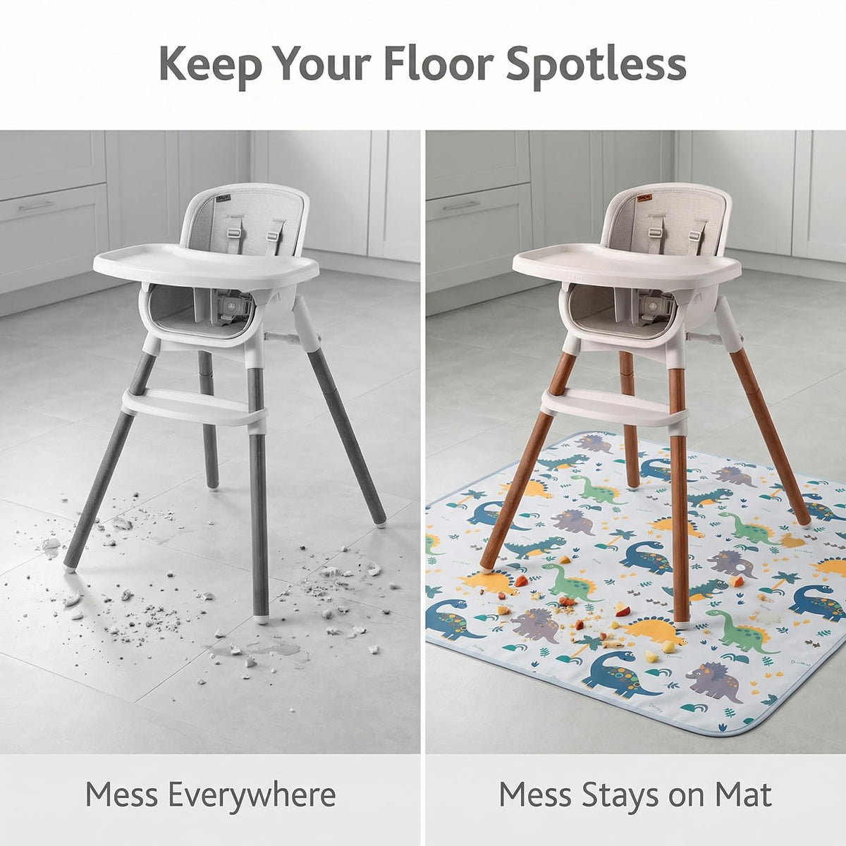 Splat Mat for Under High Chair (Dinosaur)