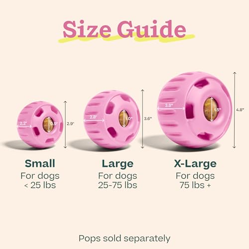Pupsicle Interactive Dog Ball Toy for Dogs XL 75 lbs & Up (Pink / X-Large)