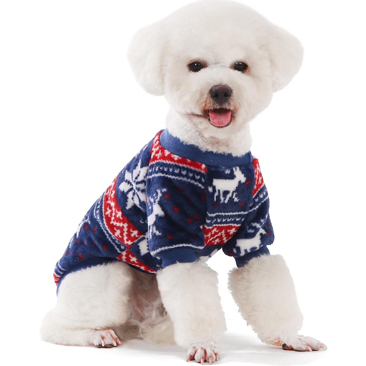 Christmas Dog Sweater (Red,Blue / Large)
