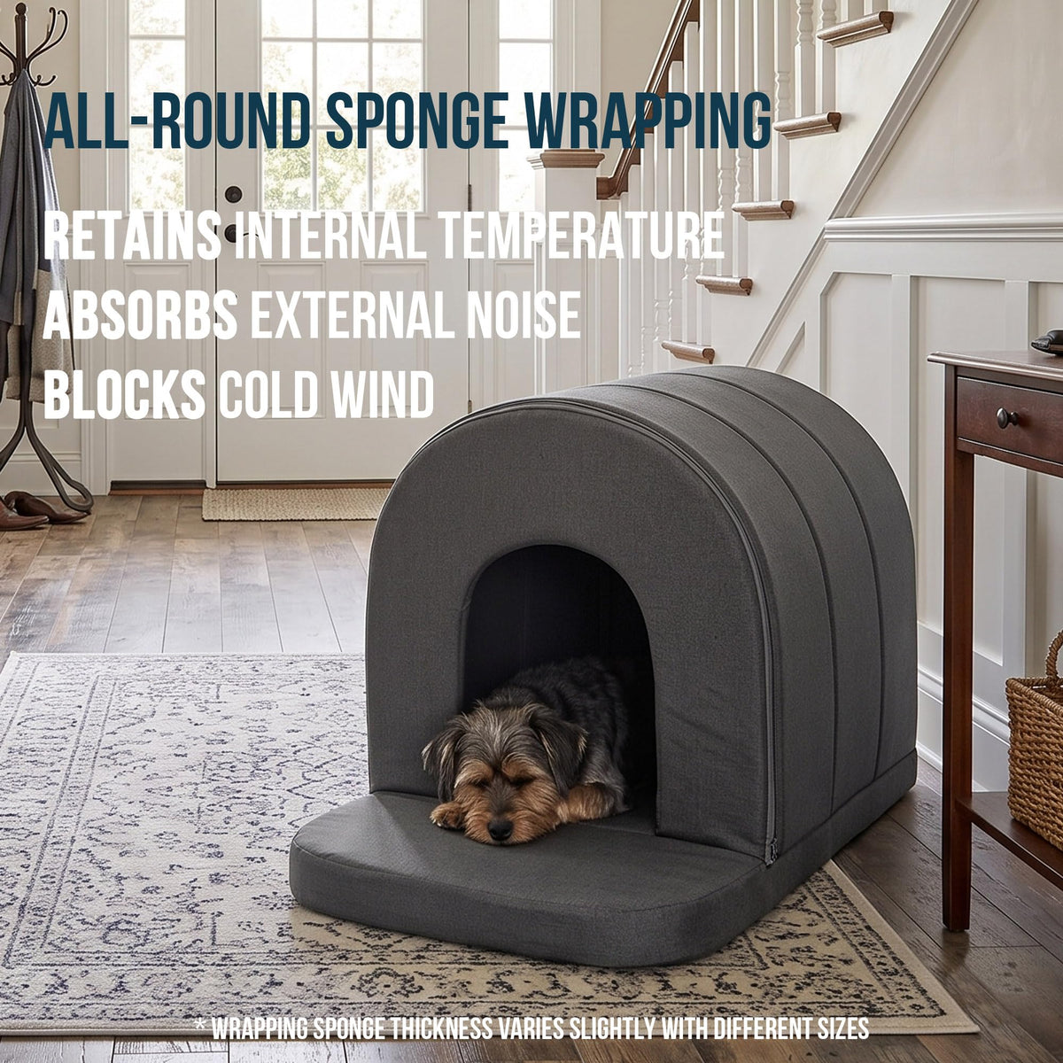 Orthopedic Dog Bed House (29"L x 18"W x 19"Th / Moonstone)
