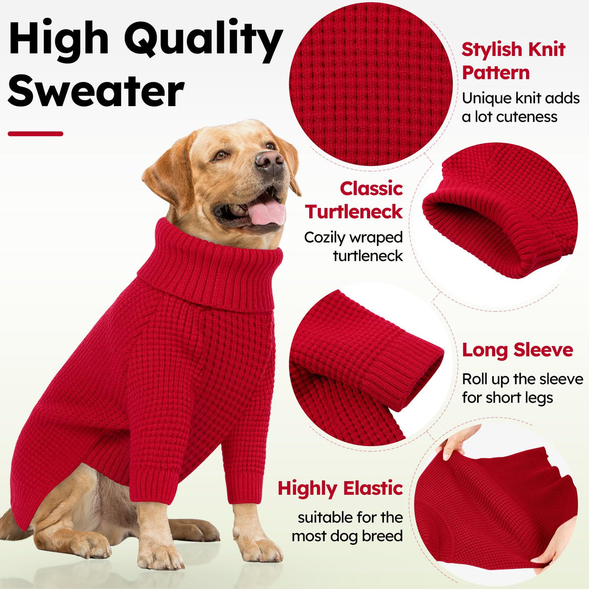 Dog Sweaters Large Dogs (Red / X-Large)