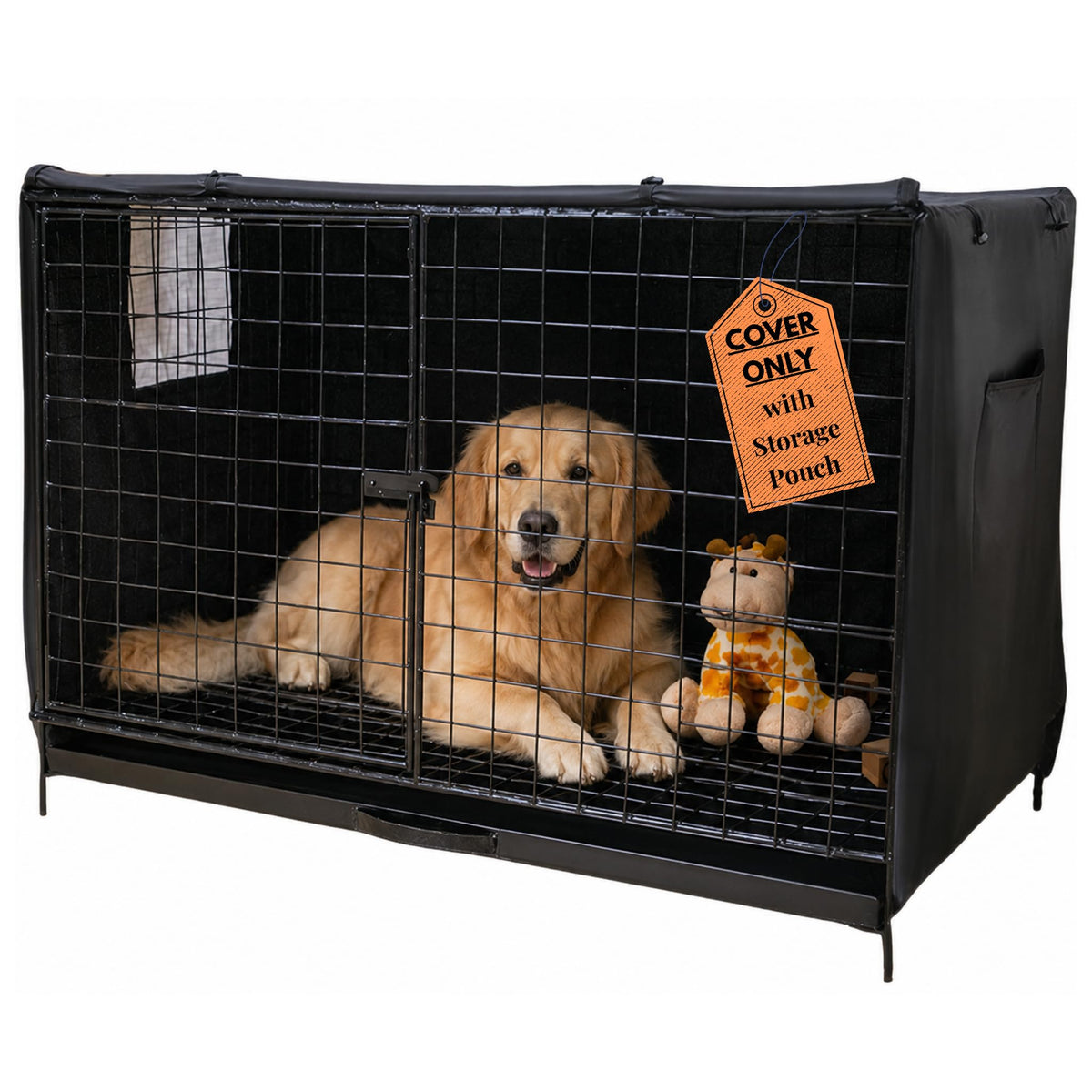 Dog Crate Cover 42 inch (Black / 42.0"L x 28.0"W x 30.0"H)