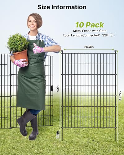 Garden Fence Animal Barrier with Gate 40in (40inx23ft)