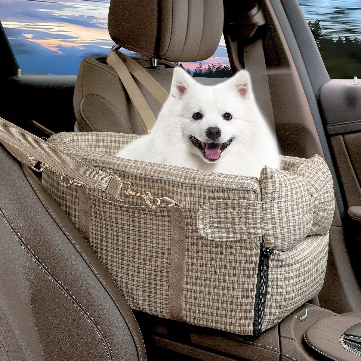 Center Console Dog Car Seat for Small Dogs
