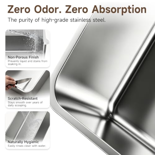 High Sided Stainless Steel XL Cat Litter Box for Cats (Grey XL 2PACK)