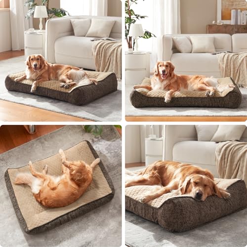 Extra Large Orthopedic Dog Beds Large Sized Dog (XXL(48"L x 34.5"W x 10"Th) / Brown)