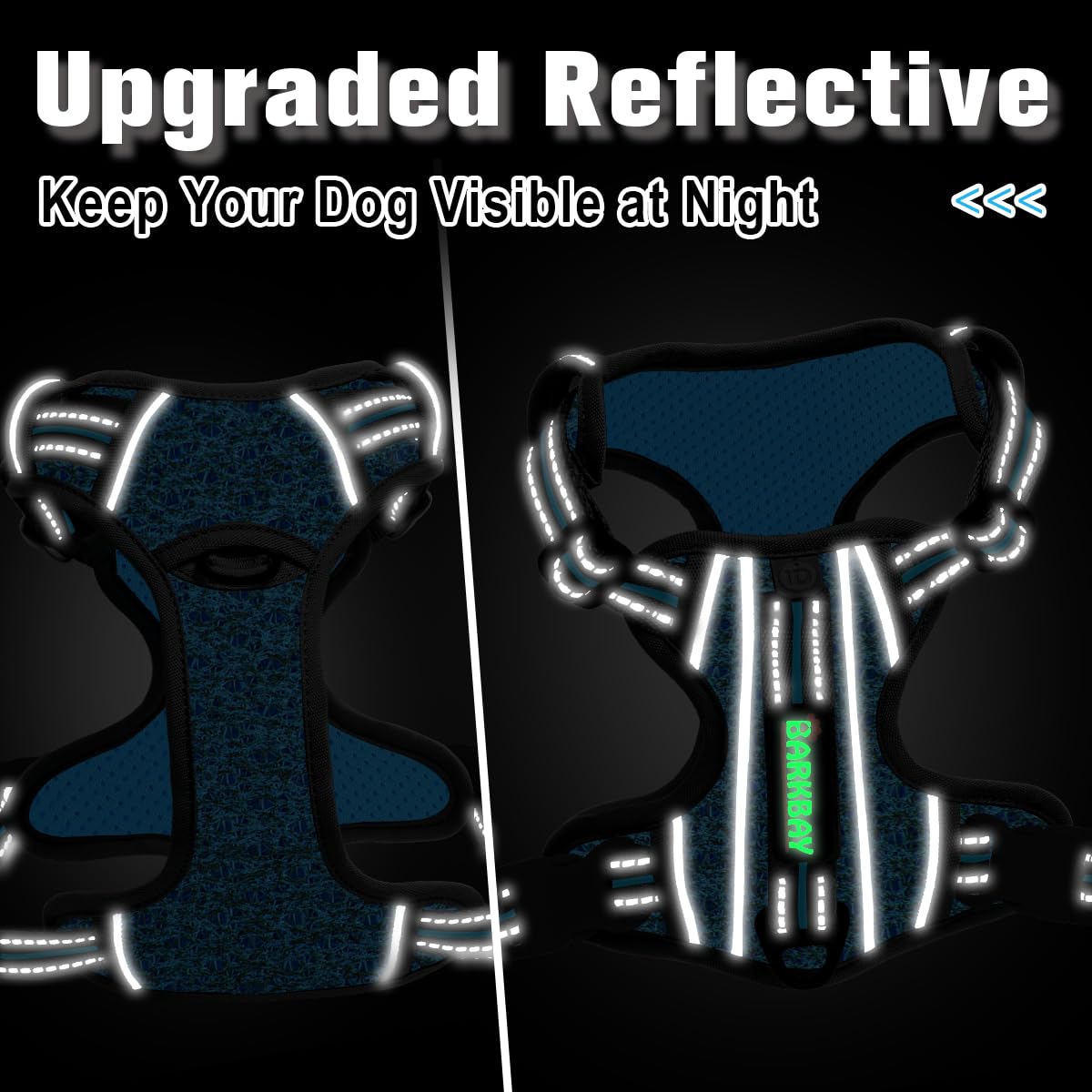 No Pull Dog Harness for Small Sized Dogs (Blue/Black / X-Small(Chest:14.6-19.6”))