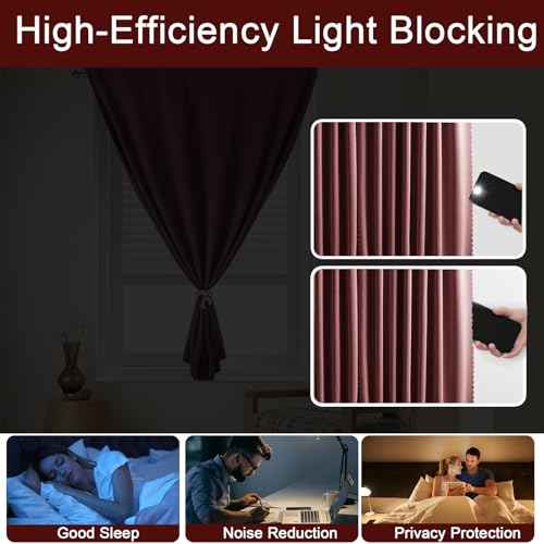 Adhesive Curtain (35"W x 71"L (Pack of 2) / Burgundy)