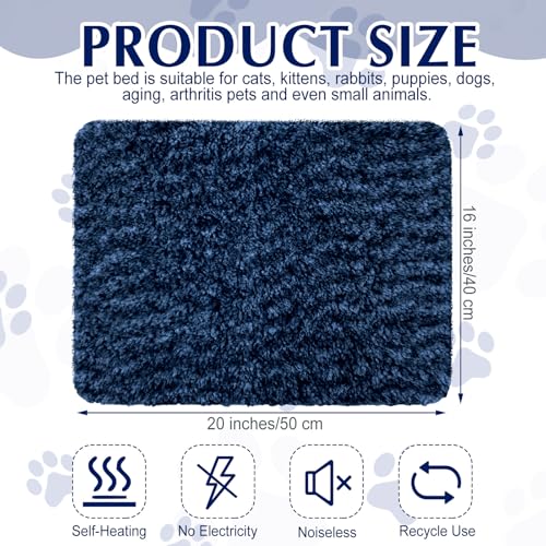 4 Pack Self Warming Cat Mat for Pets (16 x 20 Inch / Blue)
