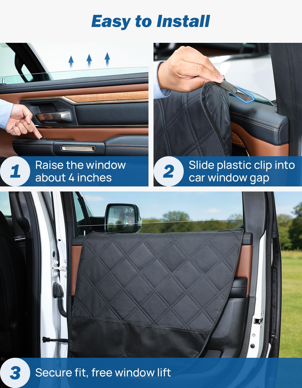 Car Door Protector for Dogs for Sedan (Fit for Sedan/ Family Car/ Small SUV)