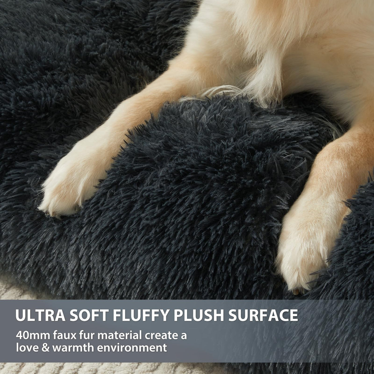 Dog Beds for Large Dogs (Navy / L(35x23 inch))