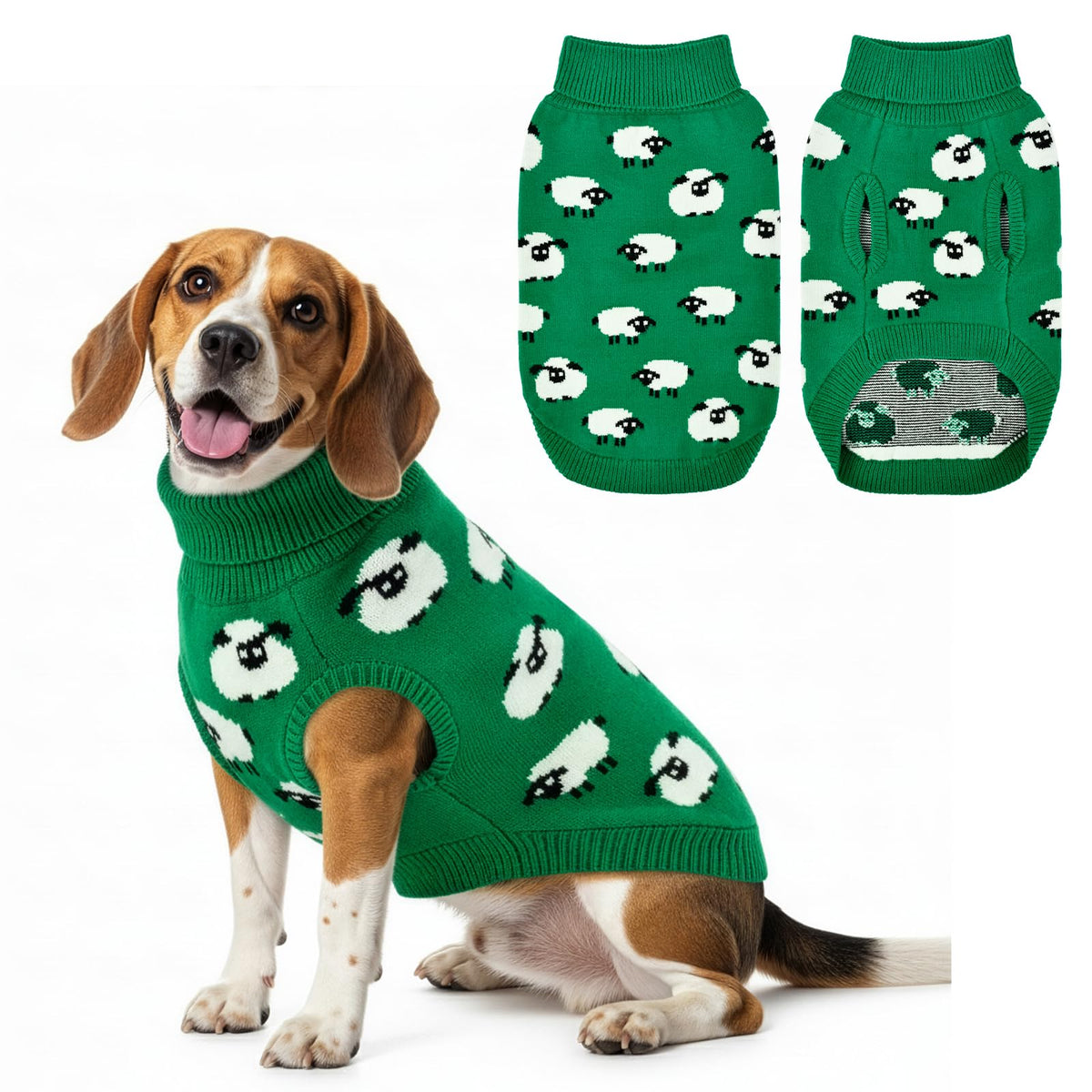 Warm Dog Sweater with Cute Sheep Pattern Dog Sheep Knit Sweater Thermal Puppy Clothes Soft Breathable Pet Knitwear Cozzy Pet Pullover Outfit for Small Medium Large Dogs XL (X-Large)
