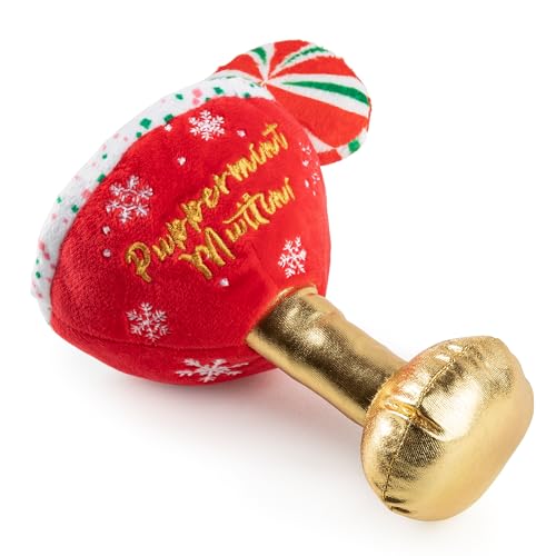 Puppermint Muttini Plush Dog Toy (Puppermint Muttini (Red, Gold))