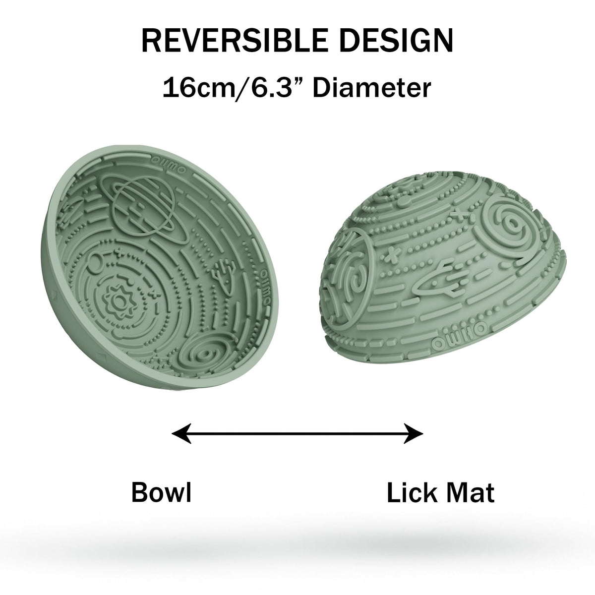 Slow Feeder Bowl & Lick Mat for Dogs (Sage Green / 6.3"L x 6.3"W)