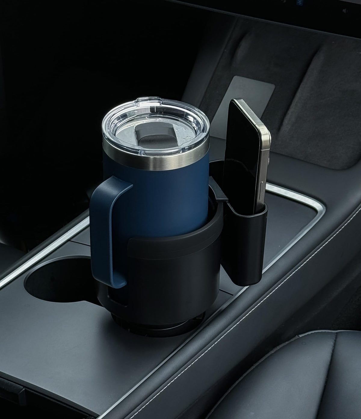 Cup Holder Expander with Phone Holder & Cable Access (Medium)