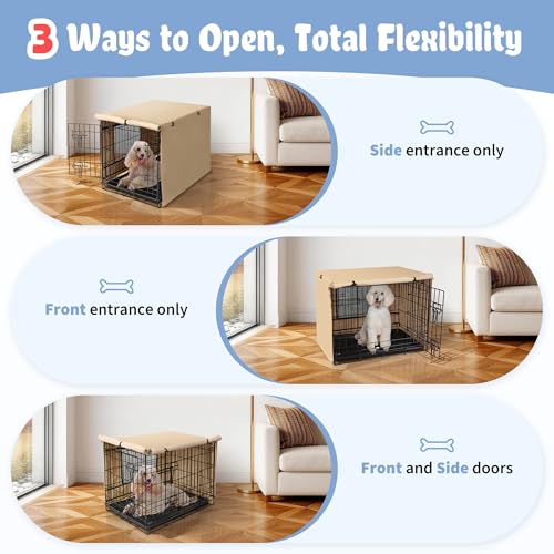 Dog Crate Cover (36.6"L x 23.0"W x 24.8"H / Beige)