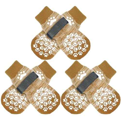 6PCS Anti Slip Dog Socks to Prevent Licking Paws (XX-large (6 Count) / Beige)