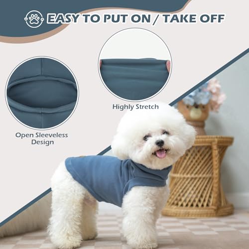Cat Sweater Warm Fleece Pet Clothes for Cats Only (Blue / Large)