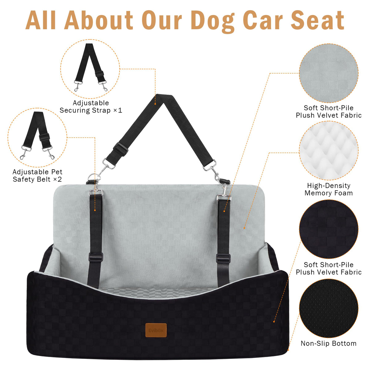 Dog Booster Seat (Grey / Large)