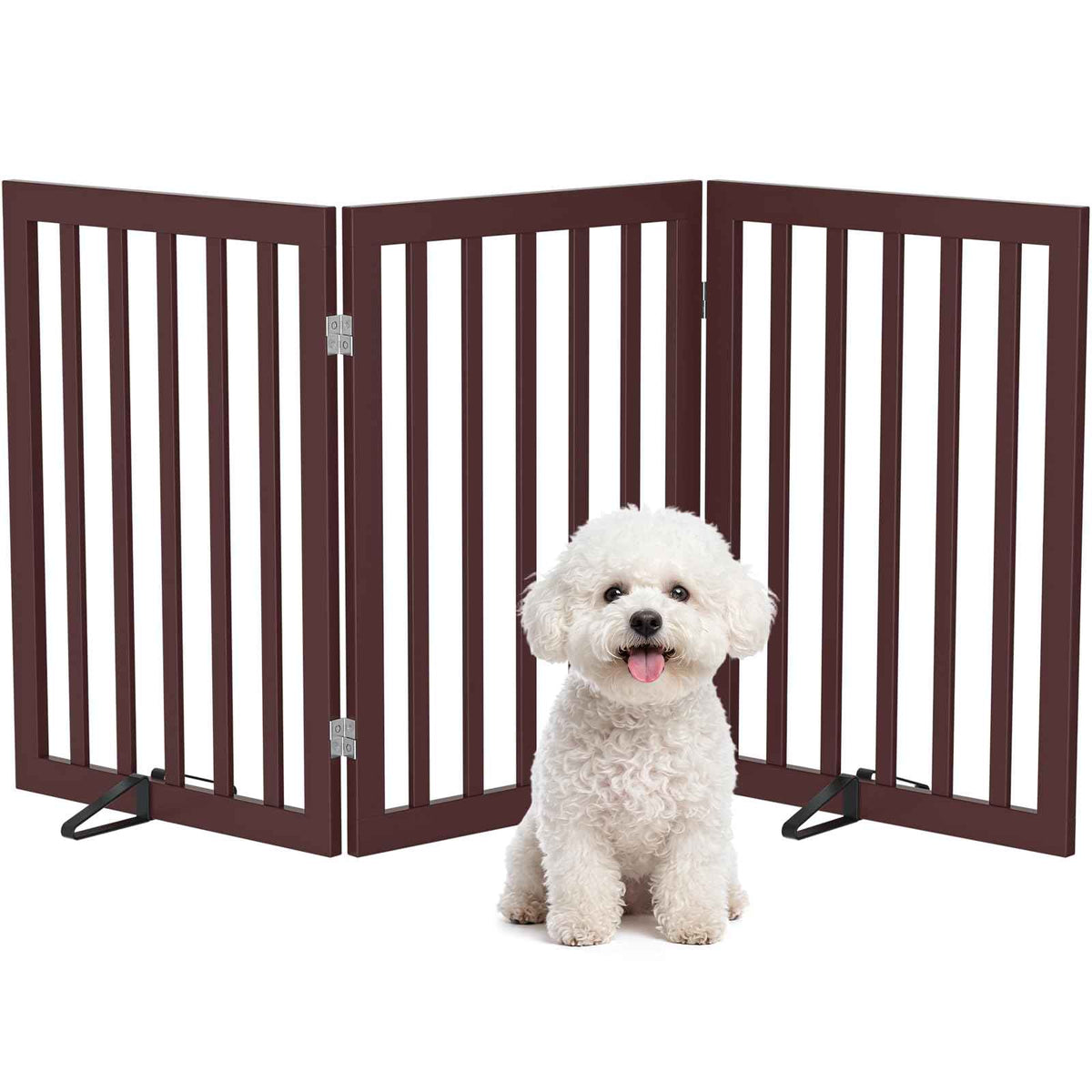 Dog Gate Indoor (Espresso / 56"Wx24"H, 3-Panel)