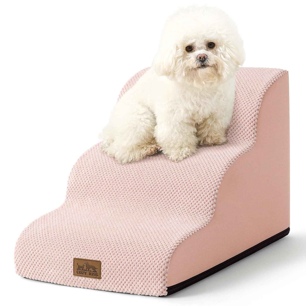 Dog Stair for Small Dog 15.7" H (Pink / 15.7" x 22.4" x 15.7")