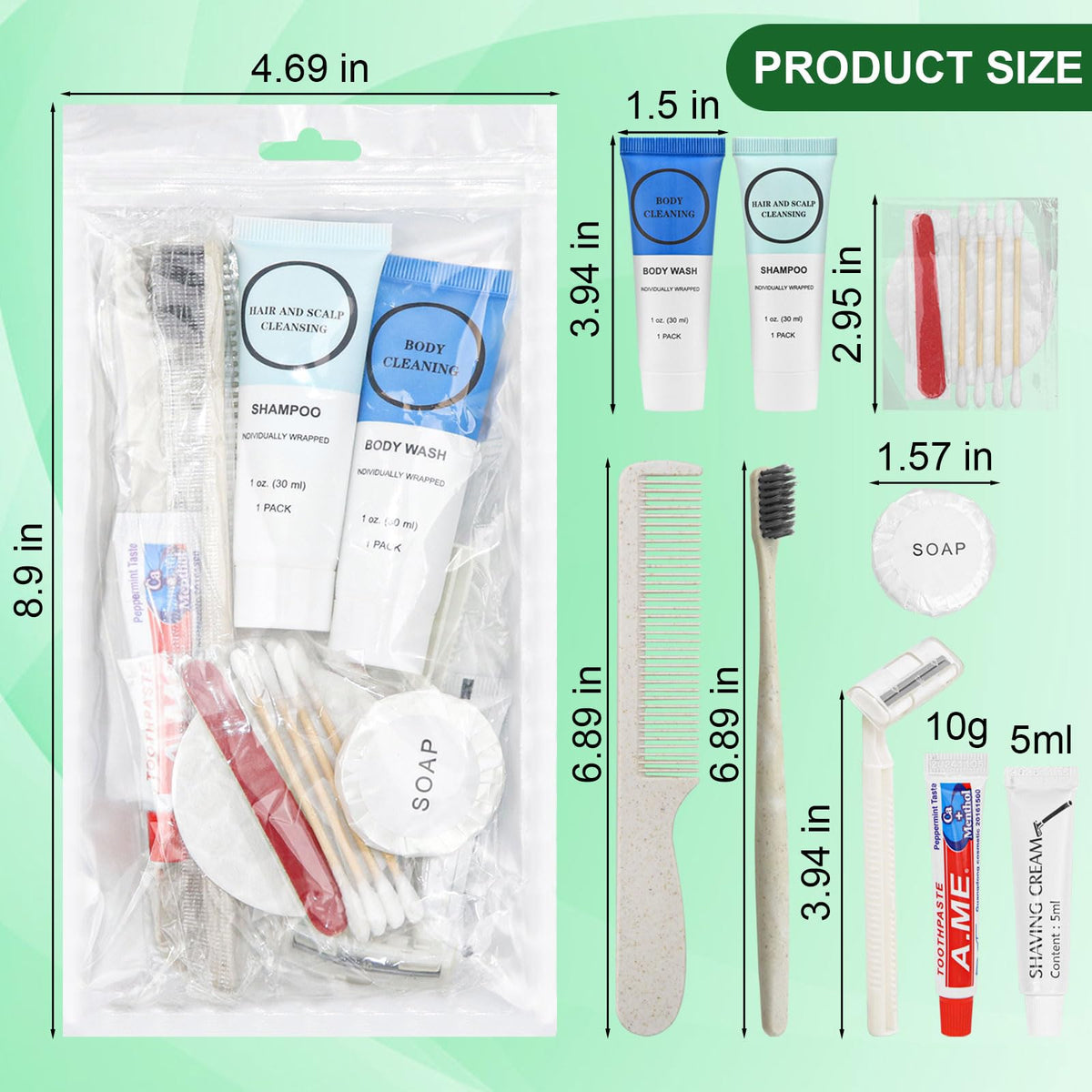 Toiletry Kits Homeless Personal Hygiene Care Package in Bulk (20 Pack)