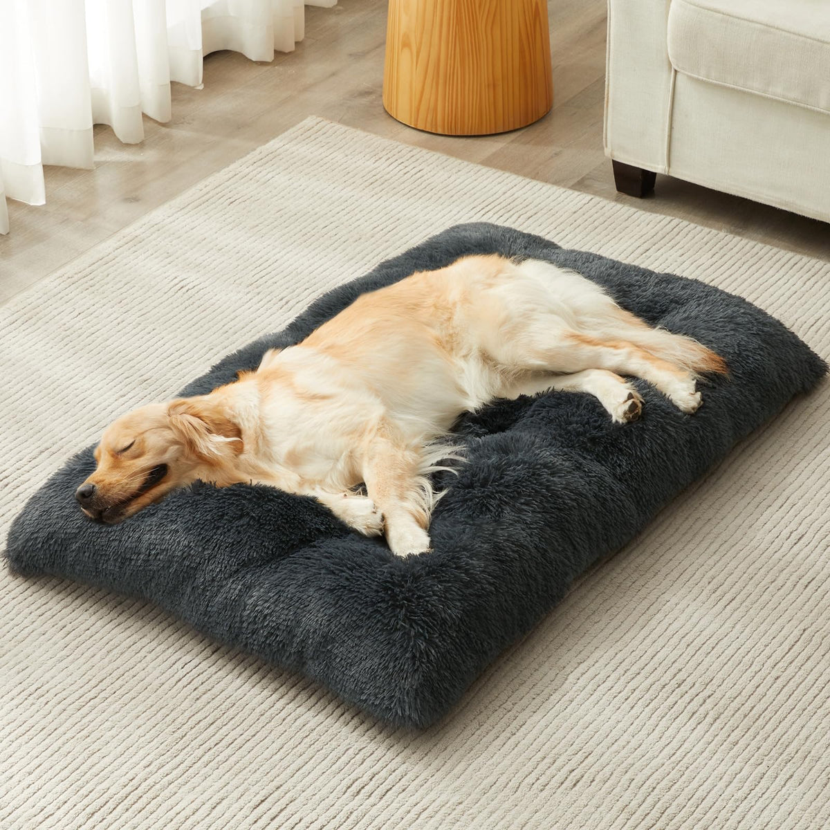 Dog Beds for Large Dogs (Navy / L(35x23 inch))