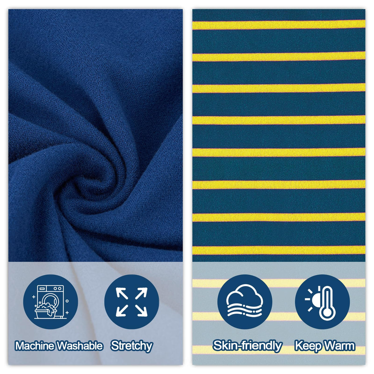 7XPUDAC 2 Pack Dog Sweater Fleece Vest Dog Sweatshirt Turtleneck Warm Stretchy Pullover Pet Clothes Cold Weather for Medium Large Boy Dogs (Small(Chest-21.3") / Stripe Blue)