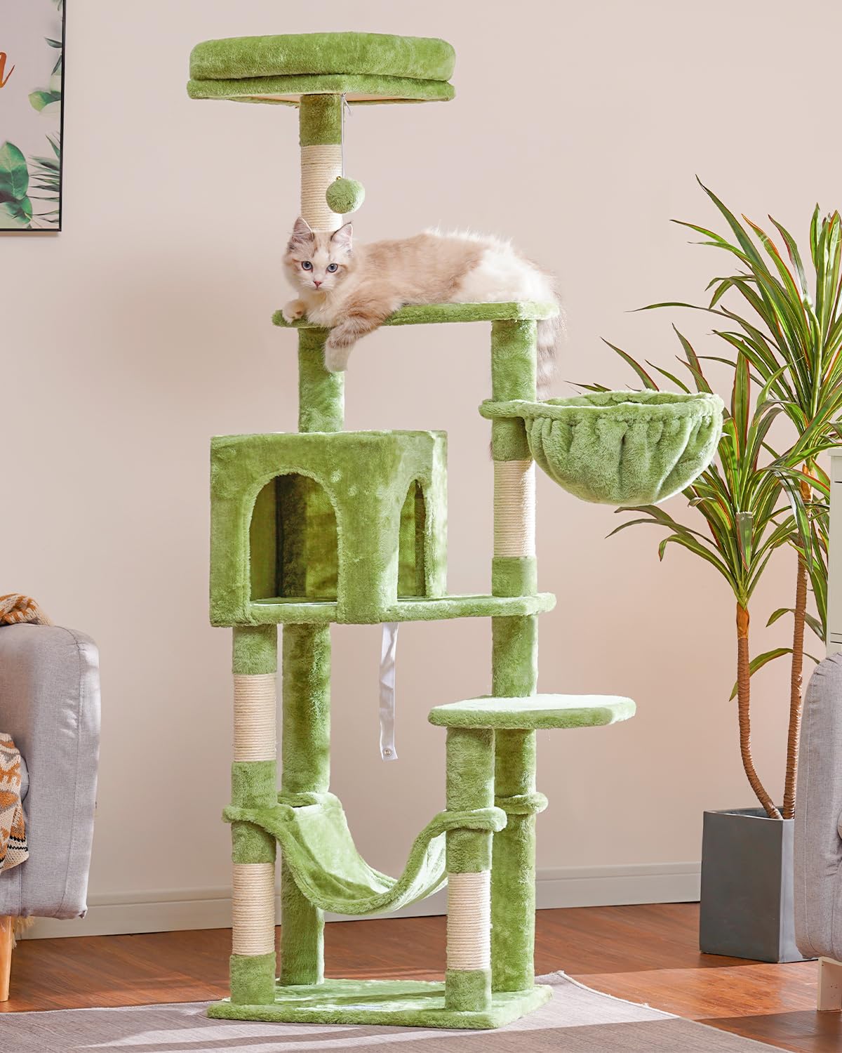 Cat Tree Multi (Green / 60.6 Inches)