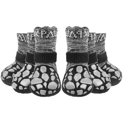 Anti Slip Dog Socks to Prevent Licking Paws for Hot Pavement (Sage gray / Small)