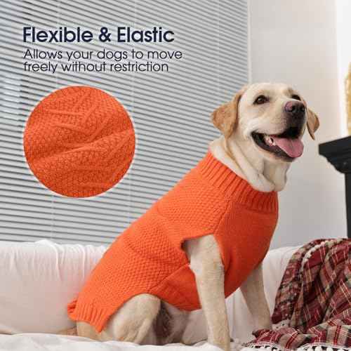 Large Dog Sweater (X-Large(Chest:24.4 in) / Orange)