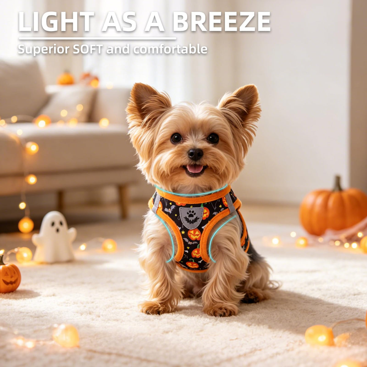 Halloween Dog Harness (Halloween Black / L (CHEST 18"-20"))