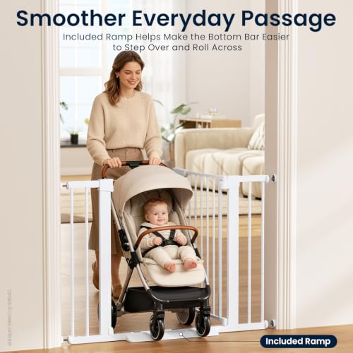 30 43" Baby Gate for Doorways (White / 30"-43" W x 30.5" H)