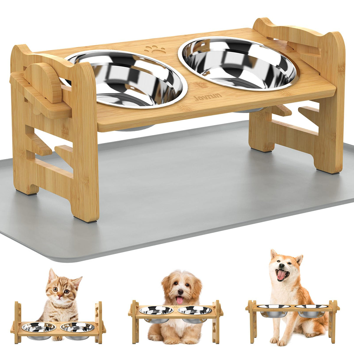 Elevated Dog Bowls (Bamboo / Small)