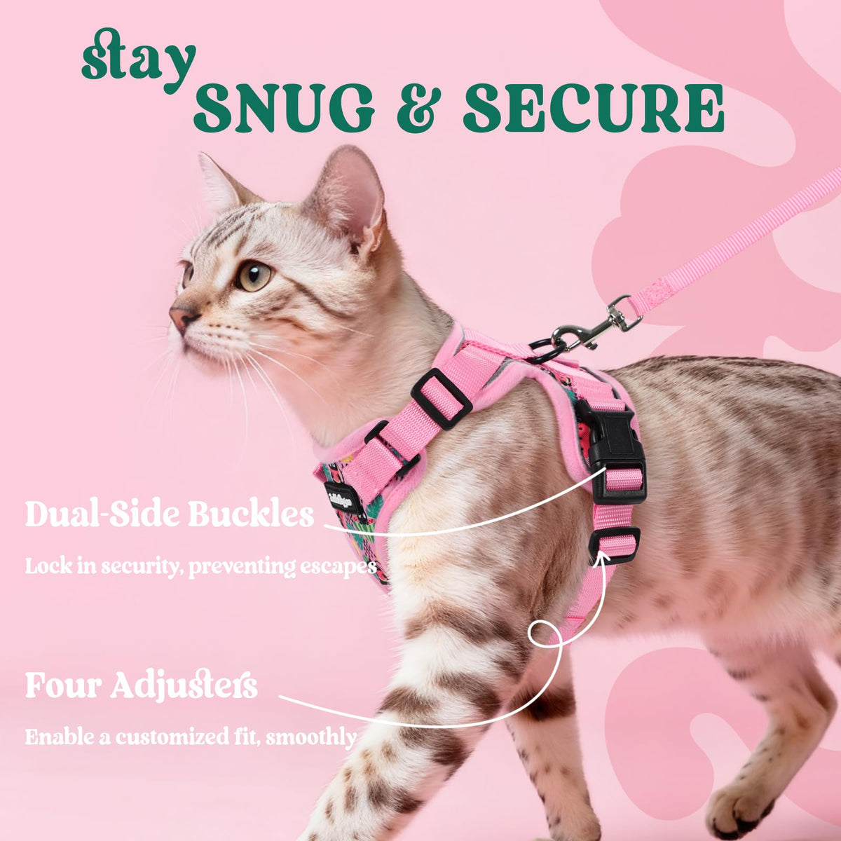 Cat Harness and Leash Set (M / Melon Munch)